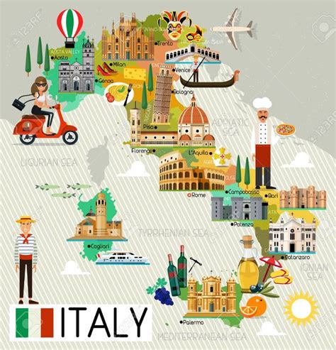 Italy Travel Map Royalty Free Cliparts Italy Travel Italy