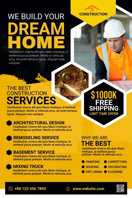 Construction Flyer Template Postermywall
