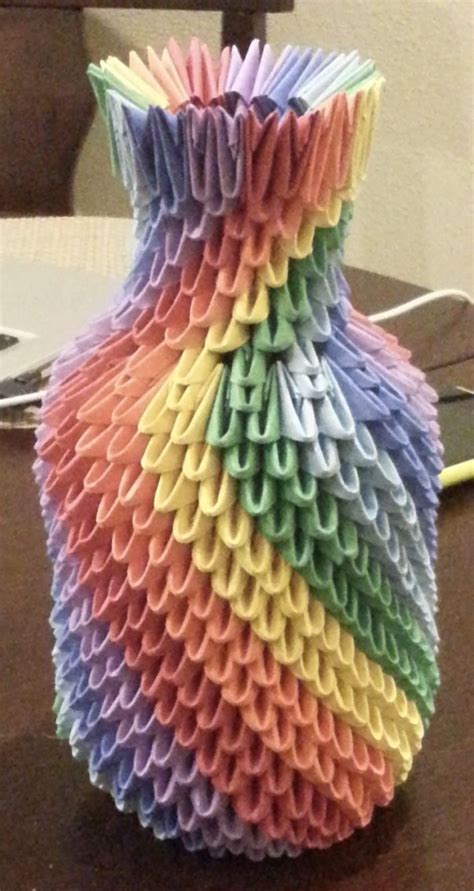 3d Origami Rainbow Vase Multicolored Vase Origami Design 3d Origami