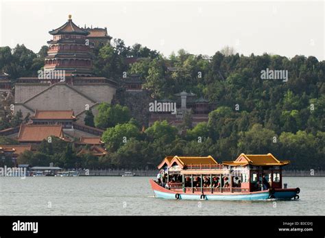 China Beijing Summer Palace Unesco World Heritage Site Ferry On