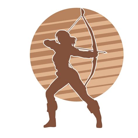 Female Warrior Archer Vector Silhouette 14574159 Vector Art At Vecteezy