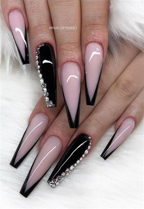 48 Of These Black Coffin Nails Art Enhancements Are The Most