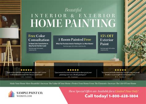 6 Brilliant Painting Company Direct Mail Postcard Advertising Examples