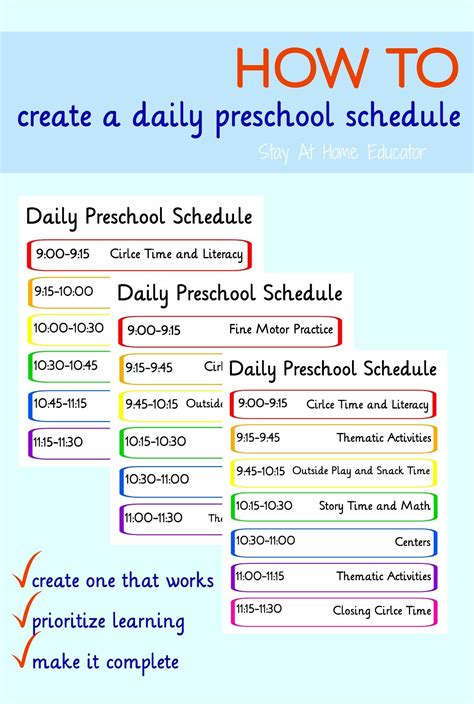 Homeschool Preschool Schedule Examples And Forms