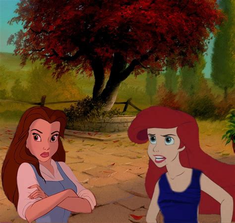 Ariel And Belle Fight Disney Crossover Photo Fanpop