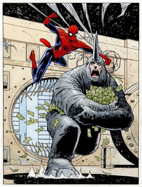 Spider Man Vs Rhino 2020 In Greg Grosss Patrick Olliffe Comic Art