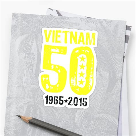 Vietnam War 50th Anniversary Sticker By Heliconista Redbubble