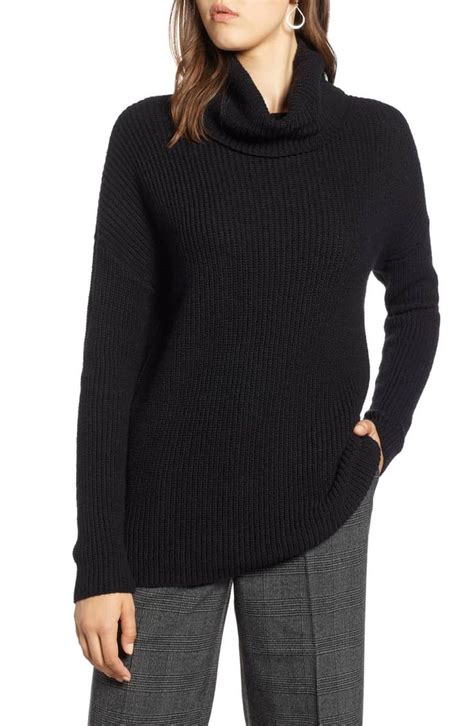 Halogen Oversized Turtleneck Tunic Sweater Nordstrom Turtleneck