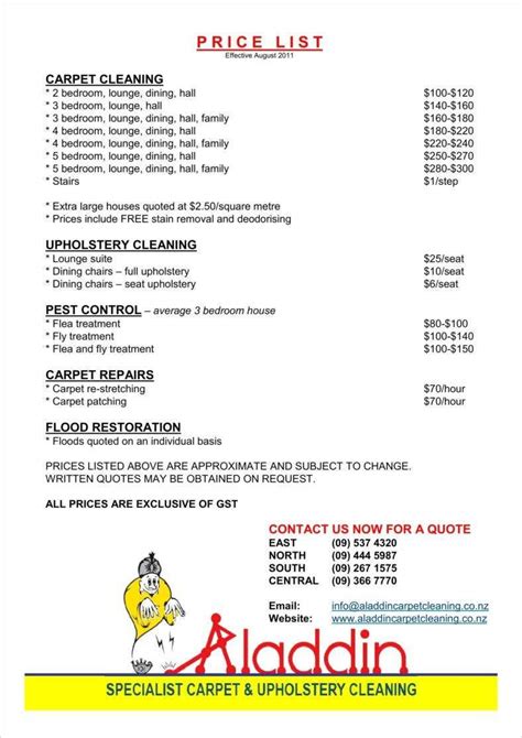 28+ Cleaning Price List Templates - Free Word, PDF, Excel Format Download