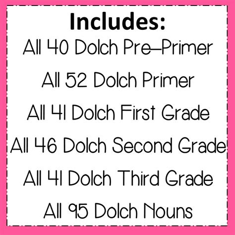Dolch Sight Word Practice For Presk Kinder First Second Third Grade