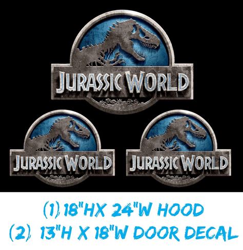 Jurassic World Hood Decal Door Stickers Usdm Large Movie Etsy