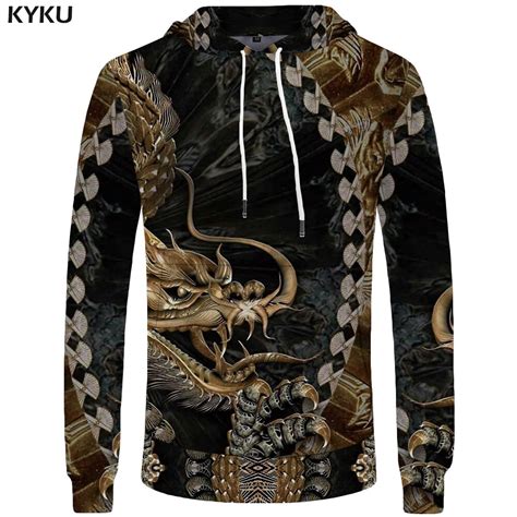 Buy Kyku Brand Dragon Hoodie Men Animal Hoodies Hip