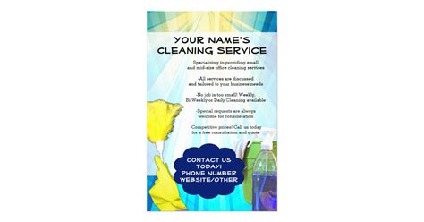 Vibrant Blue Cleaning Maid Service Business Flyer Zazzle