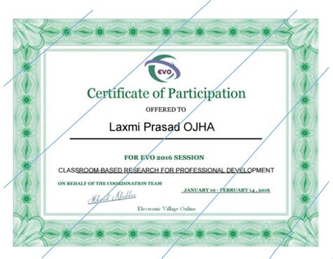Certificate Of Participation Classroom Based Research For