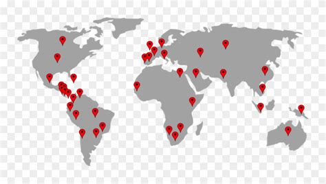 Map Of World With Pins Tourist Map Of English