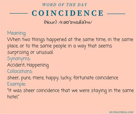 Coincidence Word Of The Day For Ielts Speaking And Writing
