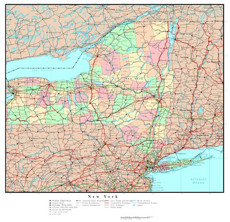 Map Of New York Roads And Highways Large Detailed Map Of New York State