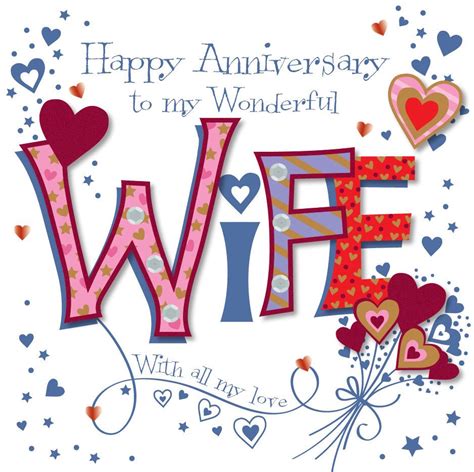 wonderful wife happy anniversary greeting card by talking pictures greetings car for sale online
