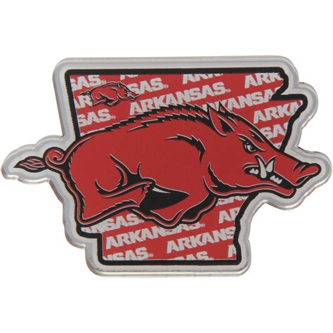 Arkansas razorbacks reviews and shop.arkansasrazorbacks.com customer ratings for april 2021. Arkansas Razorbacks State Shape Acrylic Metallic Auto Emblem
