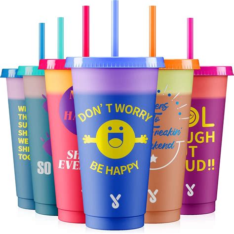Buy Meoky Color Changing Cups With Lids And Straws 6 Pack 24 Oz