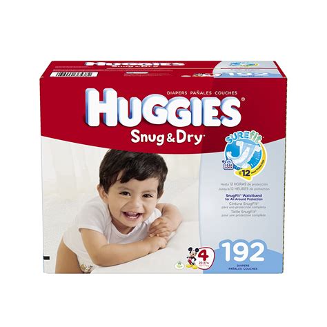 Huggies Snug And Dry Diapers Size 4 Economy Plus Pack 192 Count