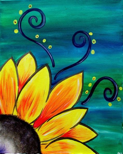 Sunflower Whimsy Simple Canvas Paintings Canvas Art Painting