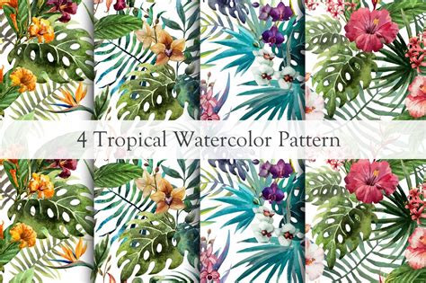Maybe you would like to learn more about one of these? Set of Tropical Floral Patterns | Custom-Designed Graphic ...
