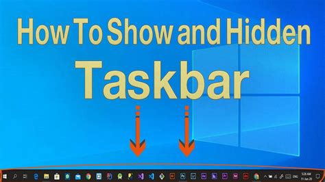 How To Show And Hide Taskbar In Windows 10 Youtube