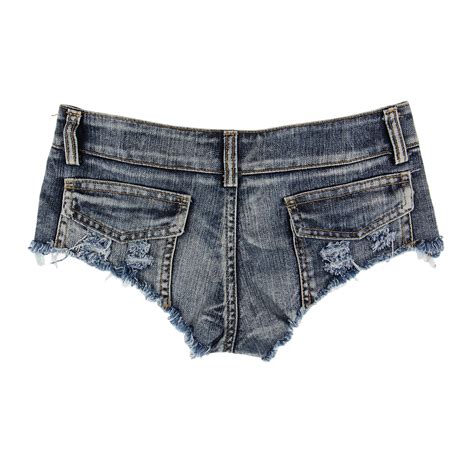 Sexy Womens Low Rise Mini Hot Shorts Ripped Jeans Micro Panties Thong