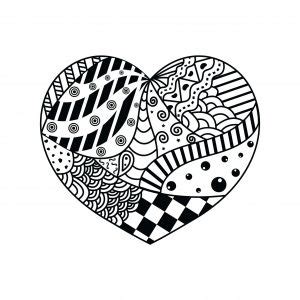 Herz Mandalas als PDF zum kostenlosen ausdrucken, 6 Herz Motive