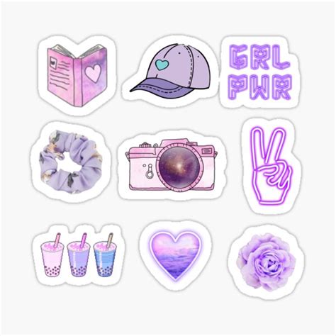 Purple Aesthetic Variety Sticker Pack Sticker For Sale By Swaygirls