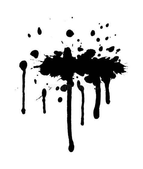 Abstract Splatter Black Color Background Paint Dripping Vector