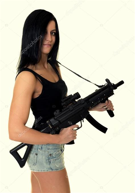 Beautiful Woman With Gun Stock Photo By ©muro 59236587