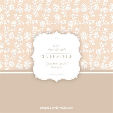 Free Vector Floral Pattern For Wedding Invitation