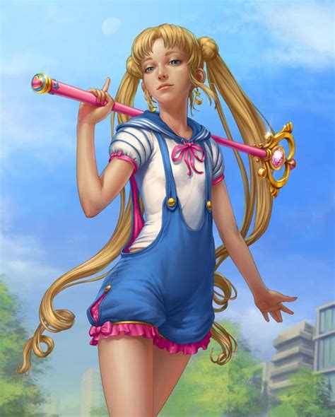 safebooru 1girl adapted costume bishoujo senshi sailor moon blonde hair blue eyes city double