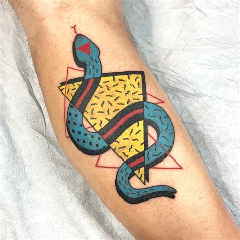 Technicolor Tattoos Mix Psychedelic Graphics With Memphis Inspired Patterns