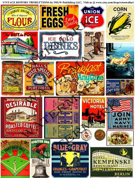 General Store Signs Junk Journal Tags And Clip Art Vintage Etsy