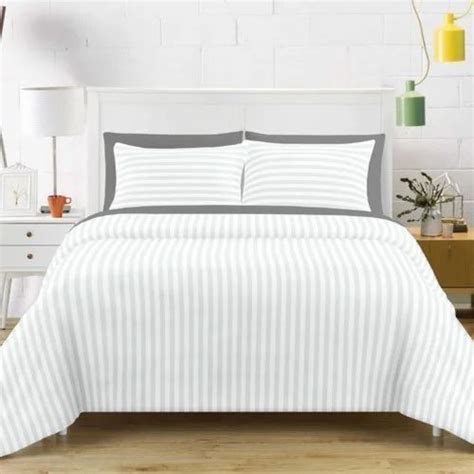 White Satin Stripe Bed Sheets At Rs 260piece In Jaipur Id 19225540591