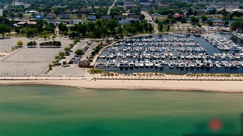 Aerial View Of Empty Beach And Roads In Michigan Indiana Jukin Licensing