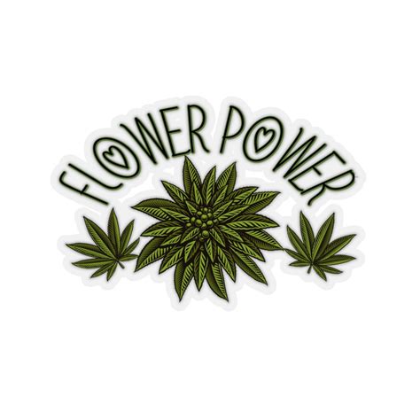 Flower Power 420 Cannabis Sticker Decal Etsy
