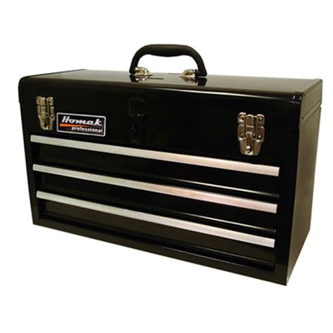 20 In Black 3 Drawer Tool Box W Ball Bearing Homak Bk01032101