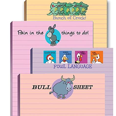 Funny Adult Note Pad Assorted Pack 4 Novelty Notepads Funny Office