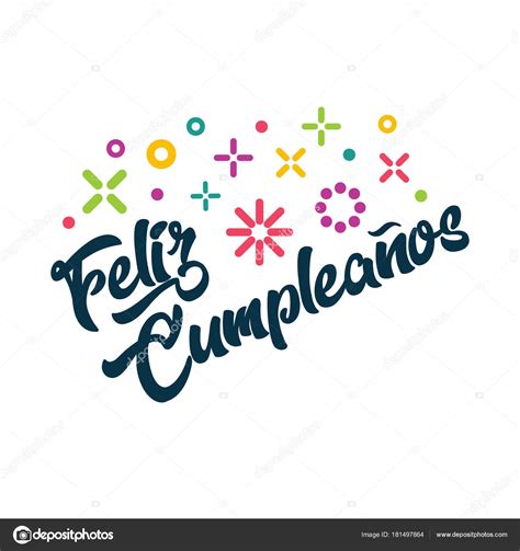 Feliz Cumpleanos Spanish Happy Birthday Greeting Invitation Card — Stock Vector © Mictoon 181497864