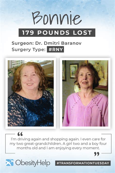 Before And After Rny With Bonnie Down 179 Pounds Obesityhelp