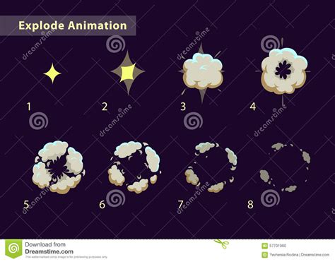 Explode Effect Animation Sprite Sheet Of Explode Animation For Game