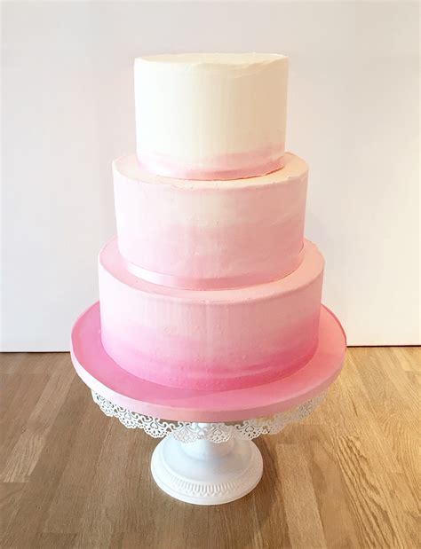Pink Ombre Wedding Cake The Cakery Leamington Spa