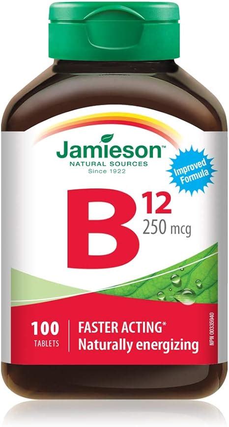 Jamieson Vitamin B12 250 Mcg Methylcobalamin Amazonca Health