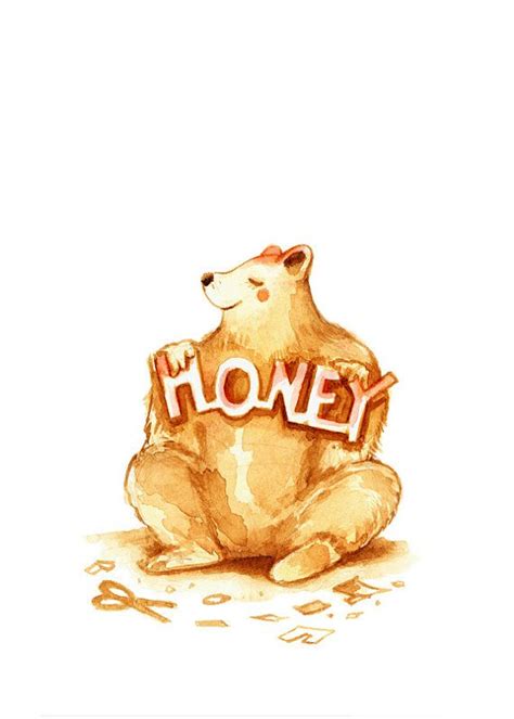 Bear With Honey Love Cute Adorable Etsy Art Etsy Adorable