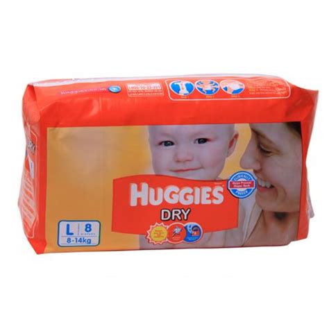 Huggies Dry Diaper Large 8pcs Davai24