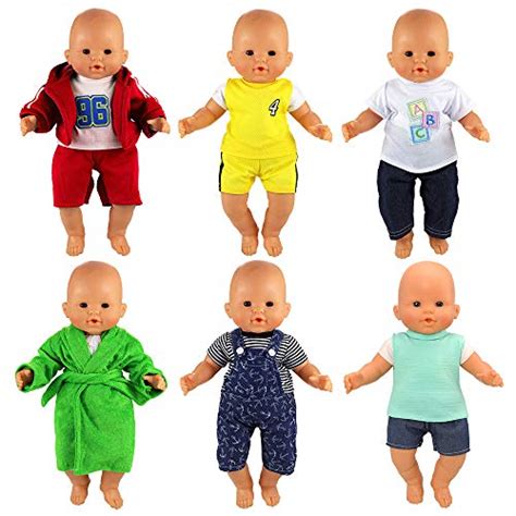 Barwa Boy Doll Clothes 6 Sets Boy Doll Clothes Daily Casual Clothes